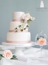 Sparkly rose gold wedding cake